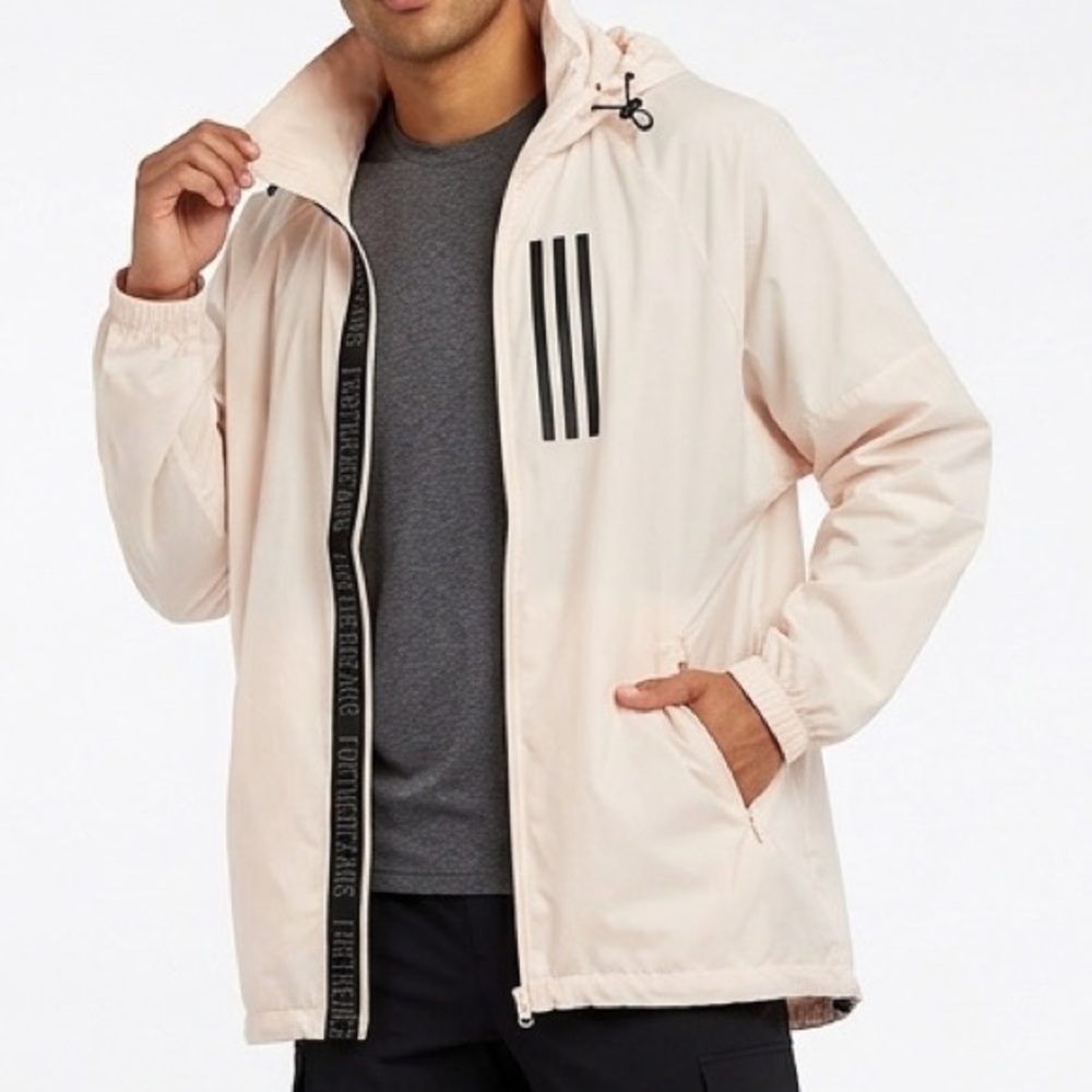 ADIDAS Parley For The Oceans Windbreaker Jacket Pale Yellow Black Plus 2XL Coat